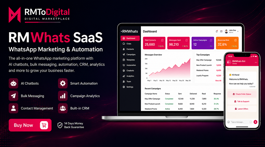 RMWhats SaaS – Complete WhatsApp Marketing & Automation Platform