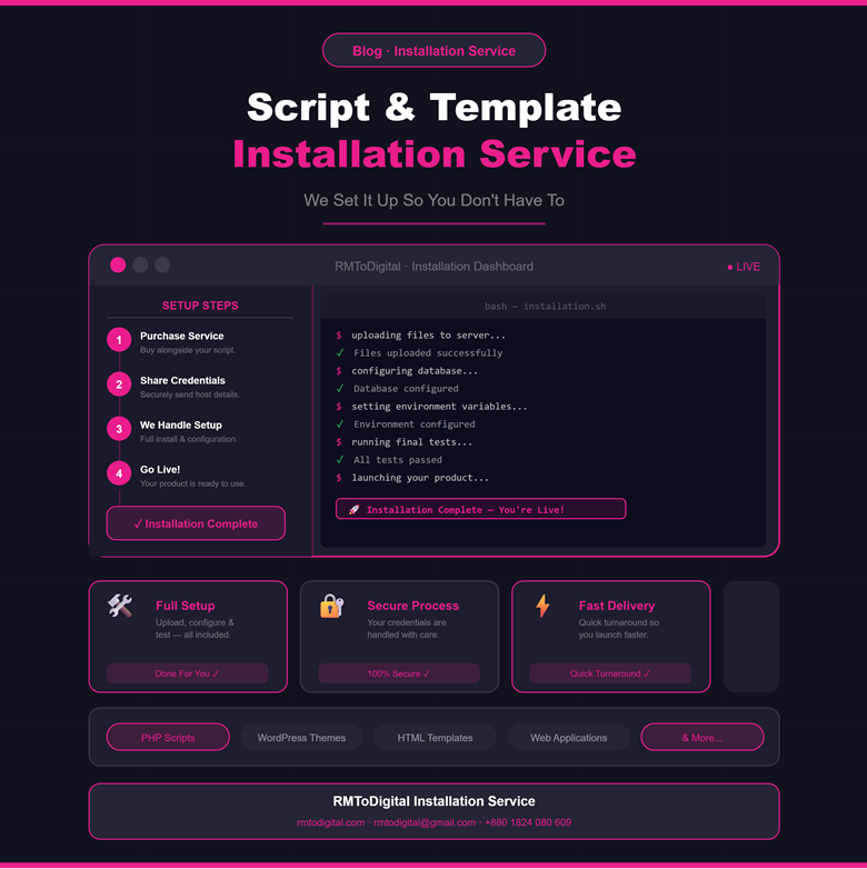 Stop Struggling With Setup — Let Our Experts Install Your Scripts & Templates